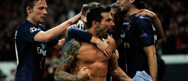 "Ezequiel Lavezzi scores the key goal for PSG (Picture: Getty)"