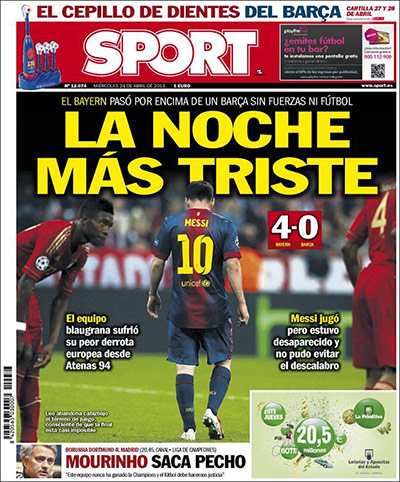 Barca front pages reaction